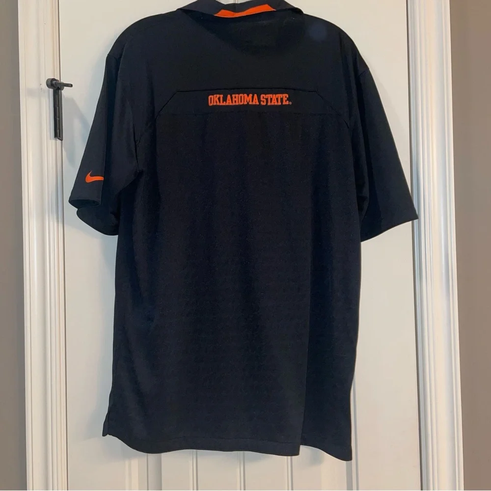 Nike Dri-Fit Men's Oklahoma State University Black Polo - Picture 2 of 5